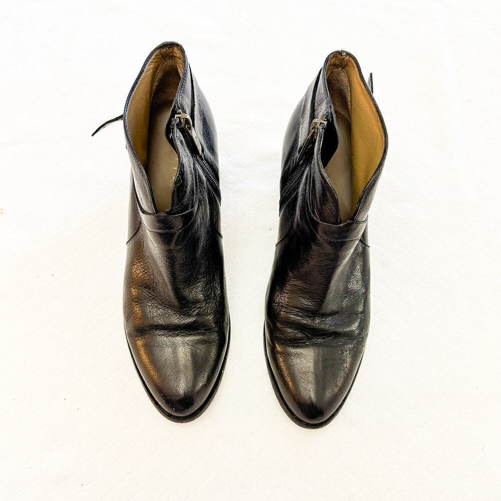 Anyi Lu 'Cynthia' Leather Ankle Boot Black Shoes Handmade Size 40.5 $495 EUC